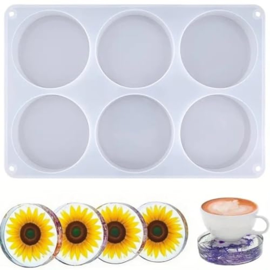 Coaster Mold Round - قوالب سيليكون دائرية عميقة بـ 6
