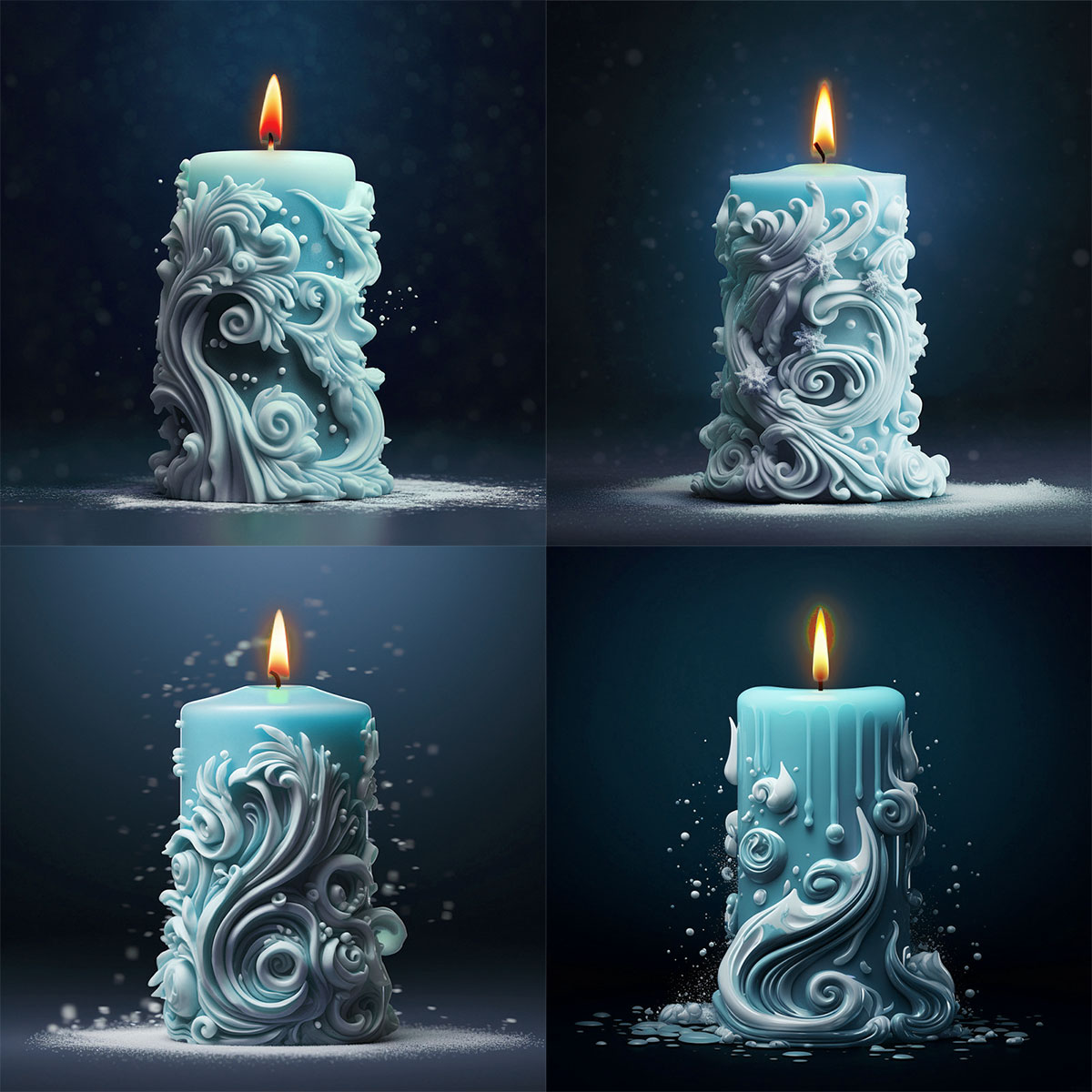 Resin Ocean Wave Mold - الهندسة منحوتة أسطواني سيليكون قالب شمع