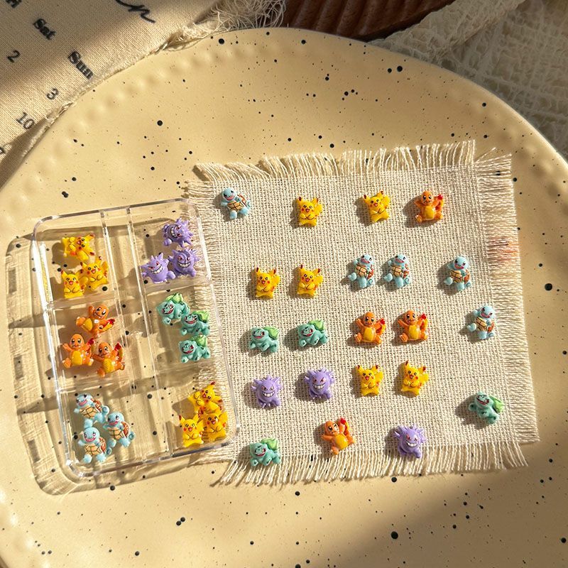 Resin Crafts - إكسسوارات فن الأظافر بتصميم بوكيمون، زينة