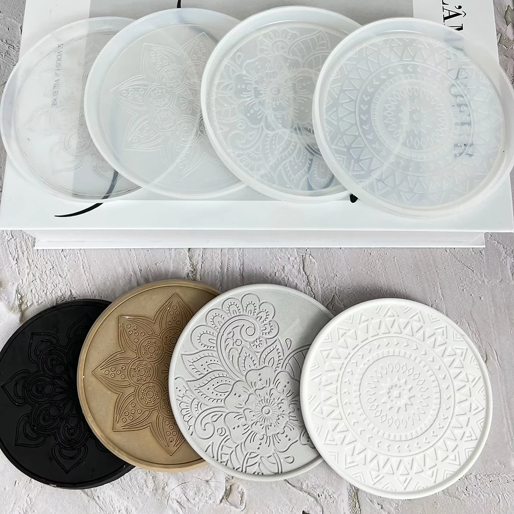 ماندالا الجولة كوستر الراتنج س - مراجعة Coaster Mold Round وسعره